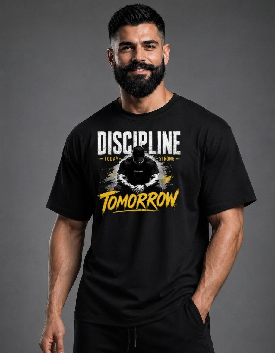 DISCIPLINE TOMORROW — Unisex Terry Oversized Tee