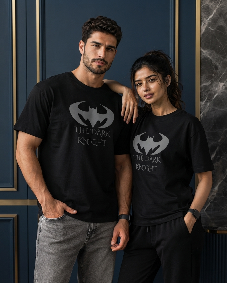 Unisex Oversized Dark Knight Graphic T-Shirt | 100% Cotton Black Tee
