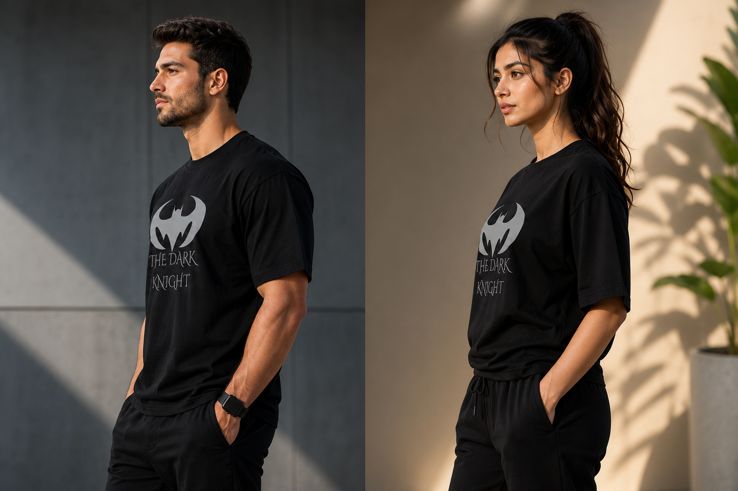 Unisex Oversized Dark Knight Graphic T-Shirt | 100% Cotton Black Tee