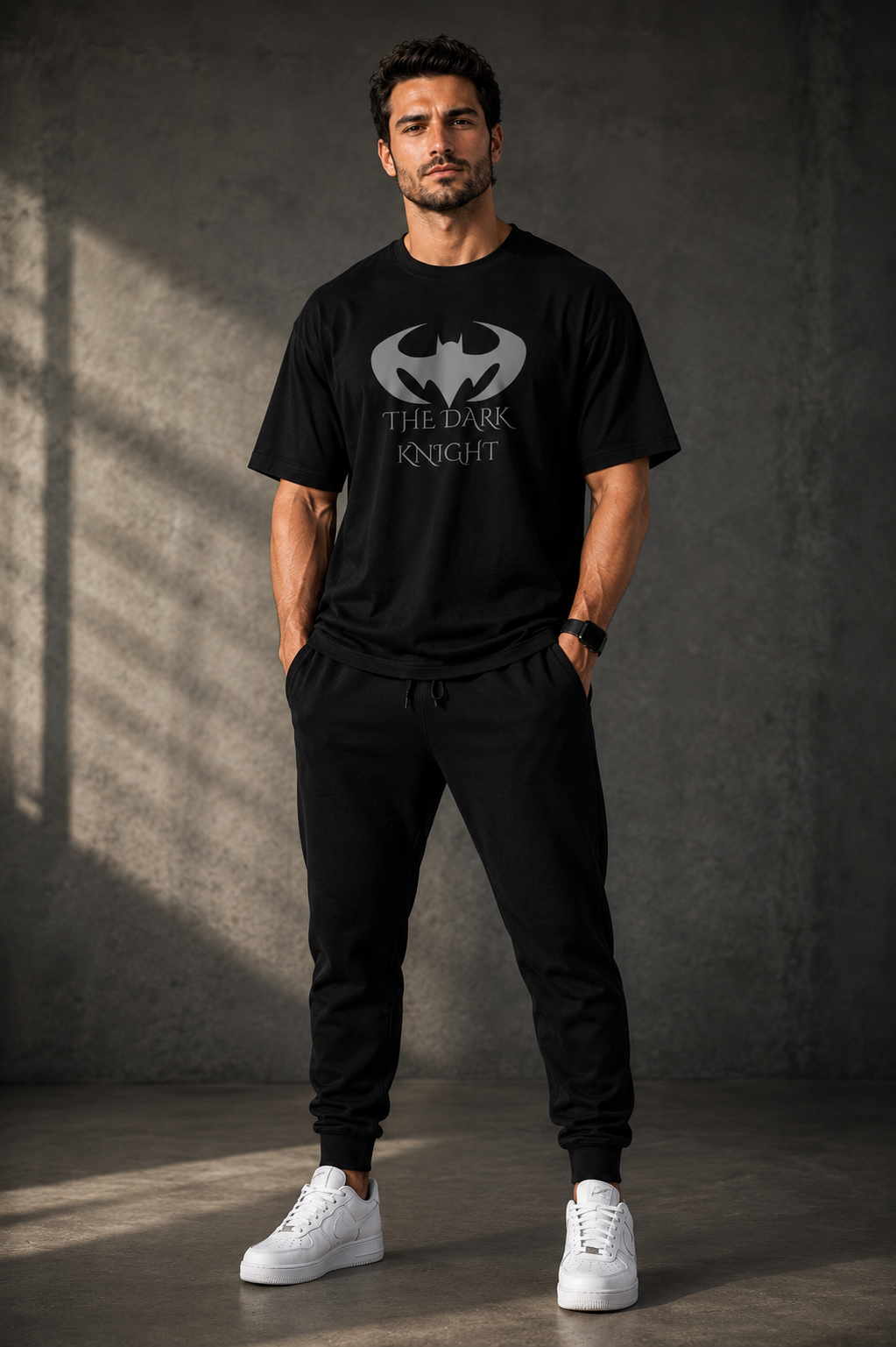 Unisex Oversized Dark Knight Graphic T-Shirt | 100% Cotton Black Tee