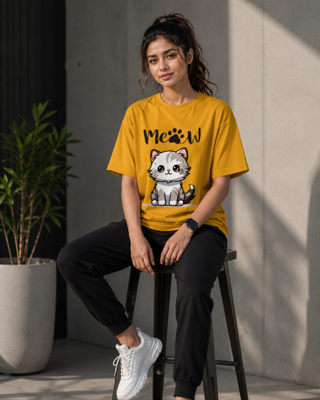 Unisex Oversized Classic meow T-Shirt