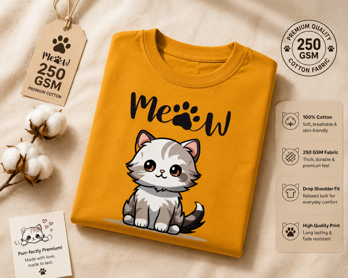 Unisex Oversized Classic meow T-Shirt