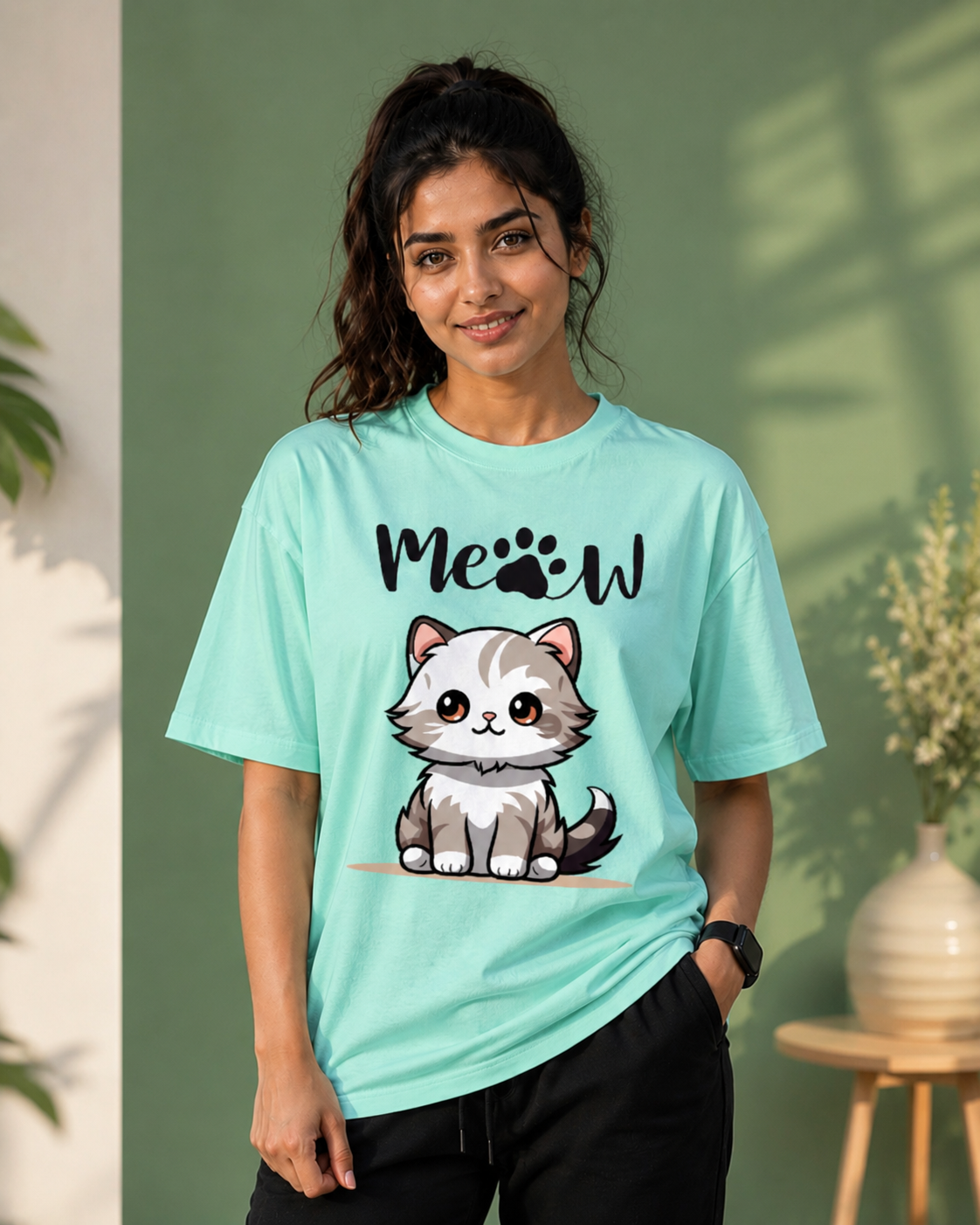Unisex Oversized Classic meow T-Shirt