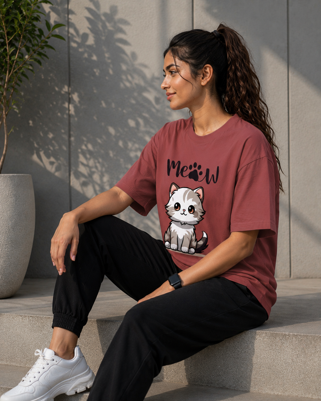 Unisex Oversized Classic meow T-Shirt