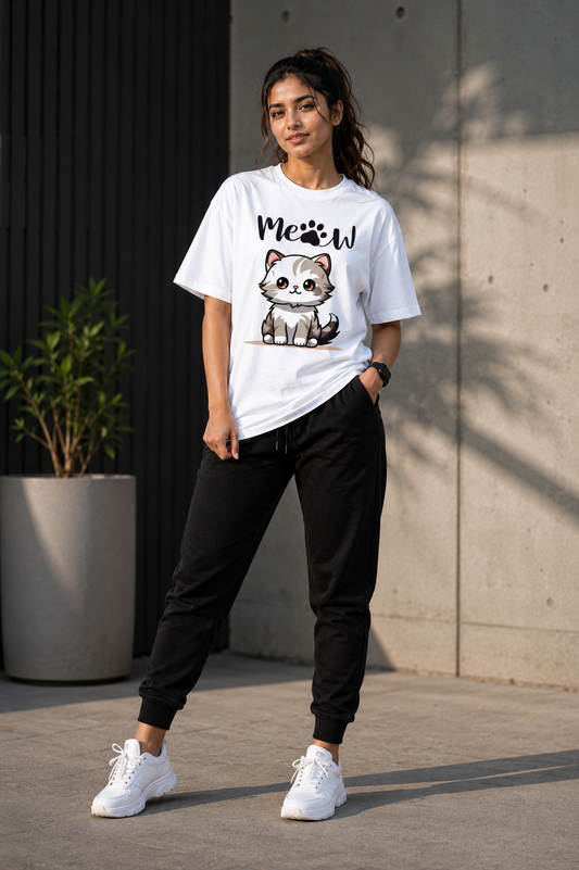 Unisex Oversized Classic meow T-Shirt