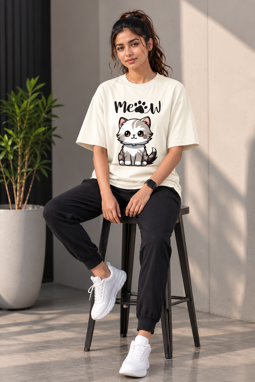 Unisex Oversized Classic meow T-Shirt