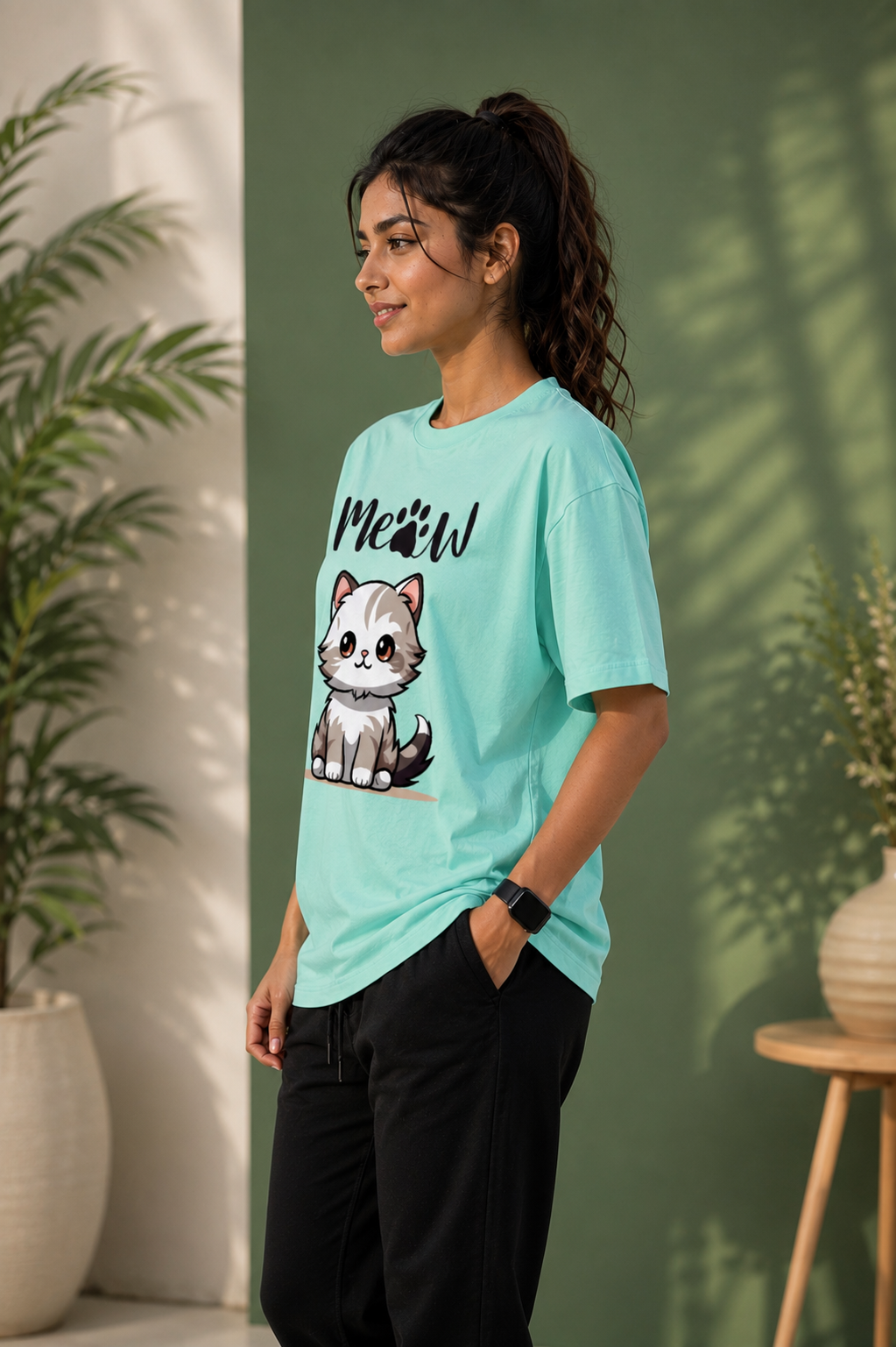 Unisex Oversized Classic meow T-Shirt