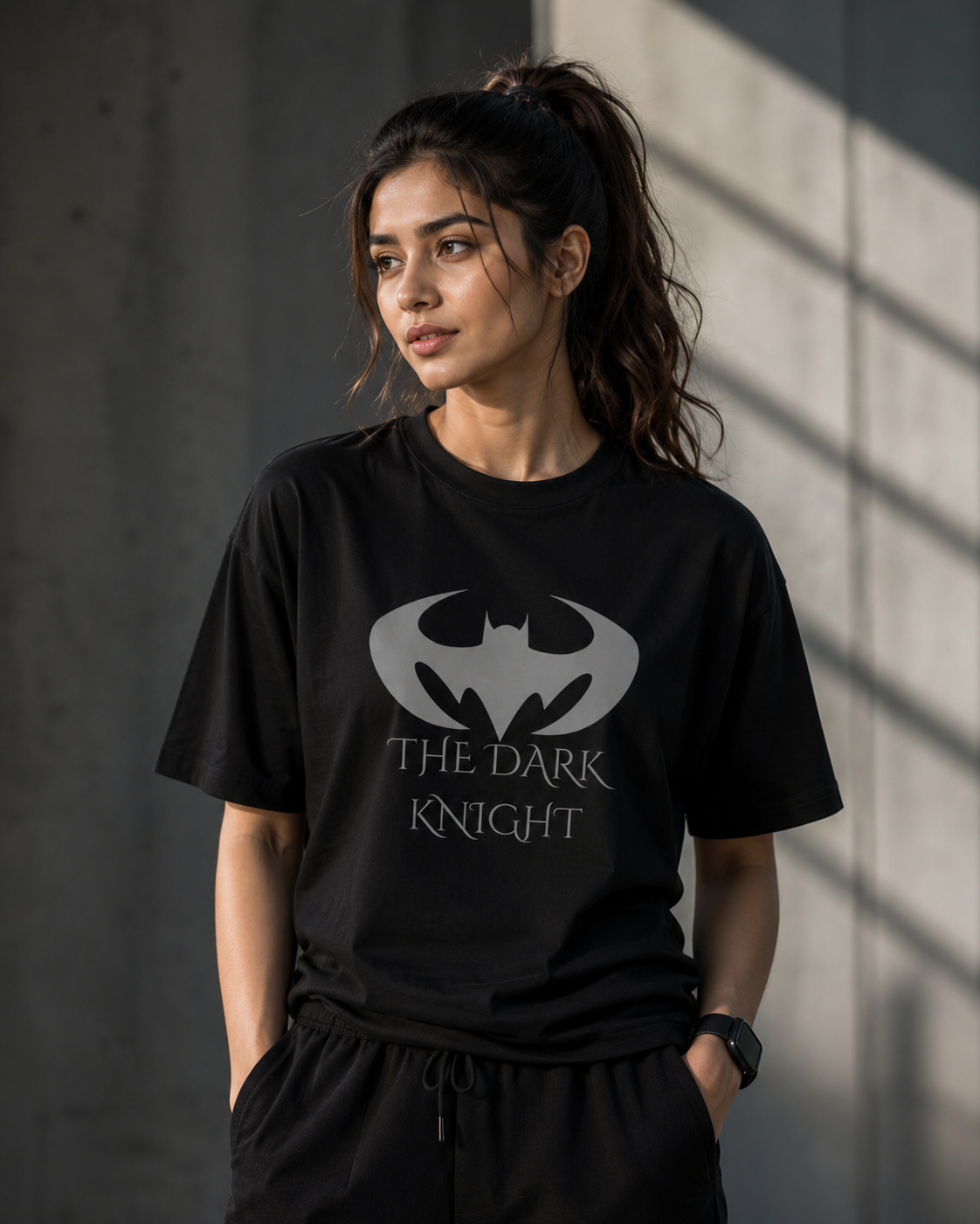 Unisex Oversized Dark Knight Graphic T-Shirt | 100% Cotton Black Tee