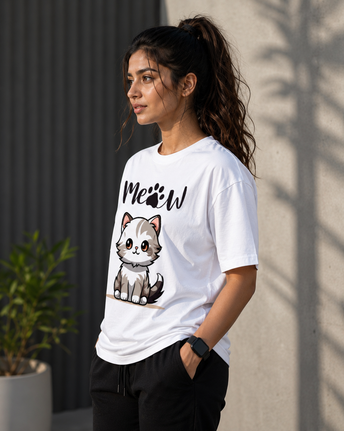 Unisex Oversized Classic meow T-Shirt
