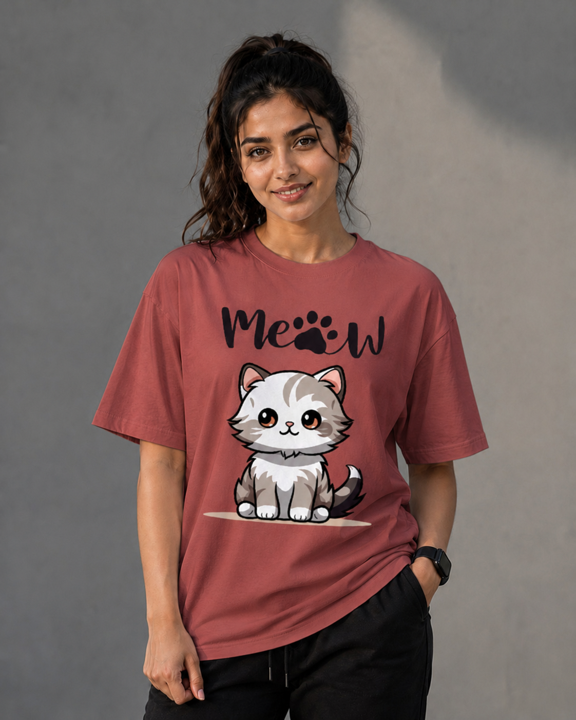 Unisex Oversized Classic meow T-Shirt